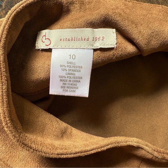 Faux Suede A-Line Skirt Fall Preppy Chic Size 10 Minimalist - Picture 3 of 5